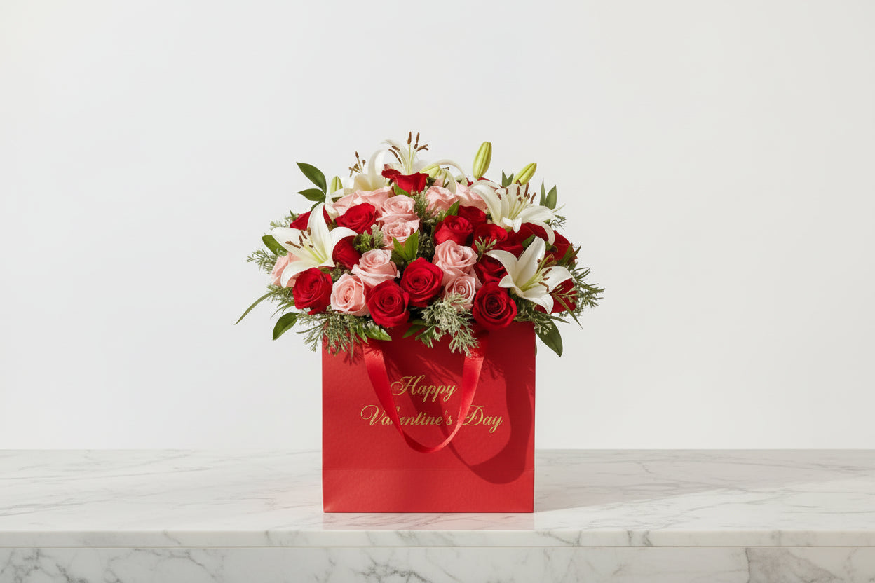Floral arrangement in a Bag of your Choice, So Unique 
